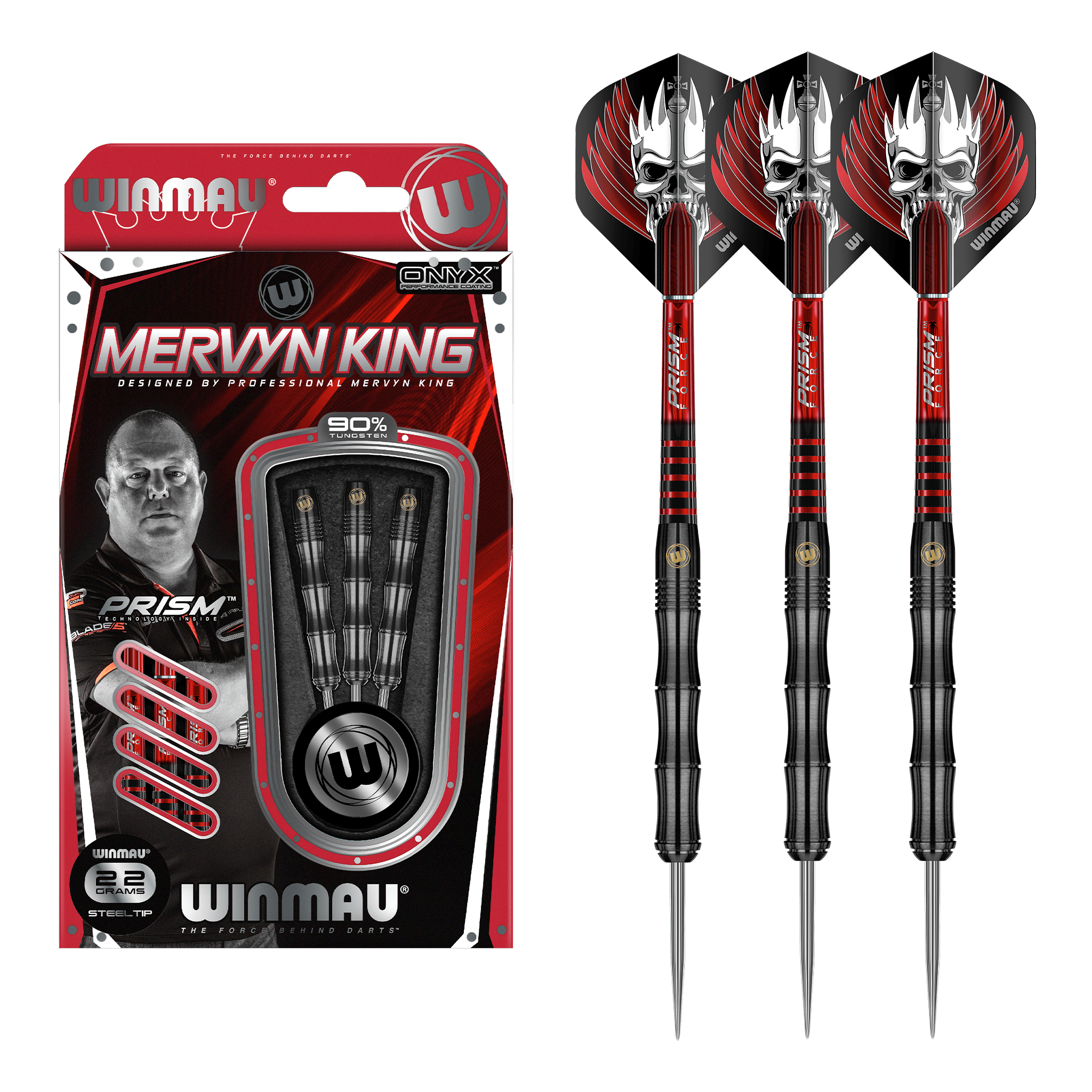 Mervyn King Black - 90% Tungsten Steel Tip Darts