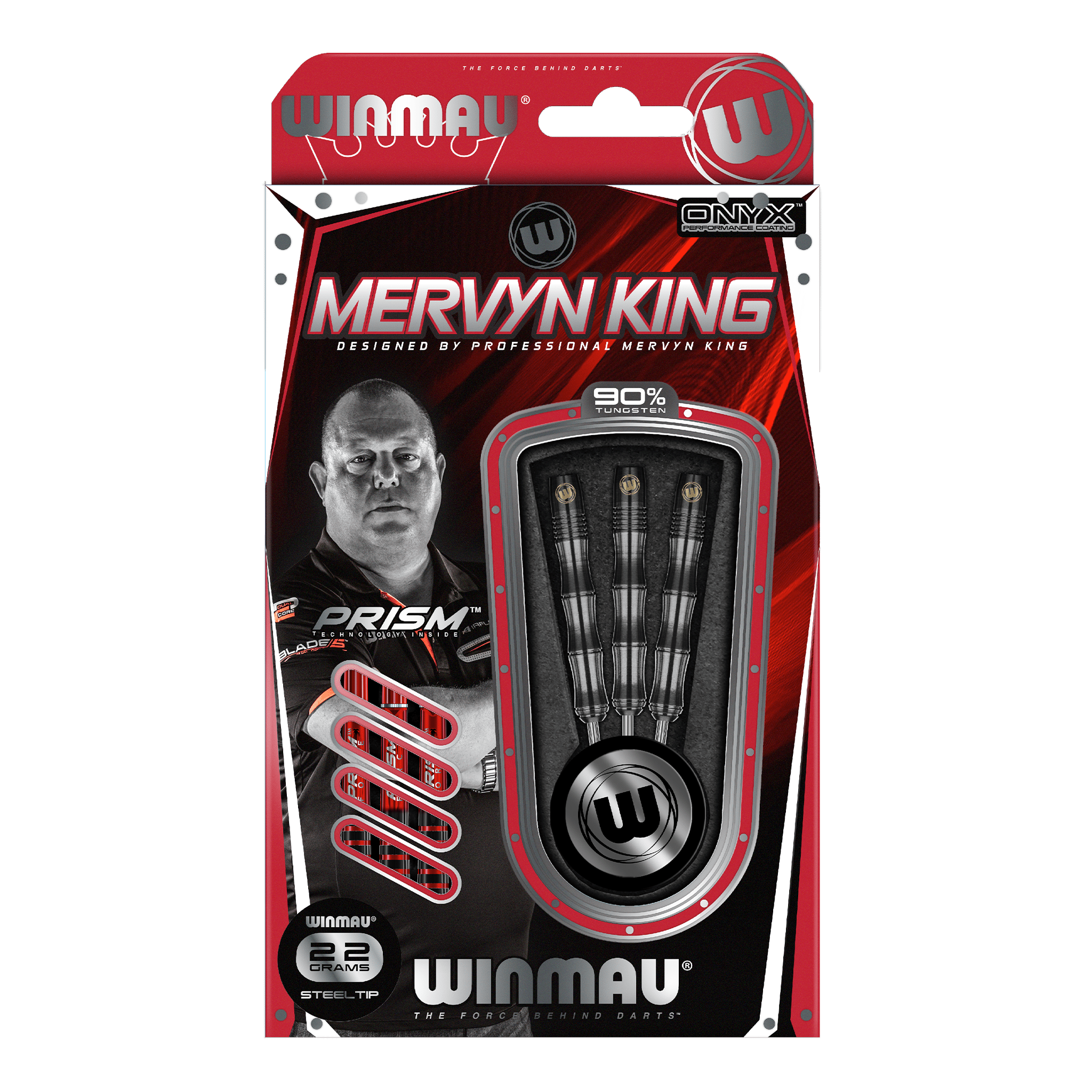 Mervyn King Black - 90% Tungsten Steel Tip Darts